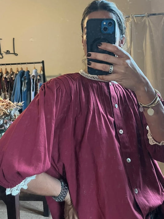 Camisa Amapola Bordo